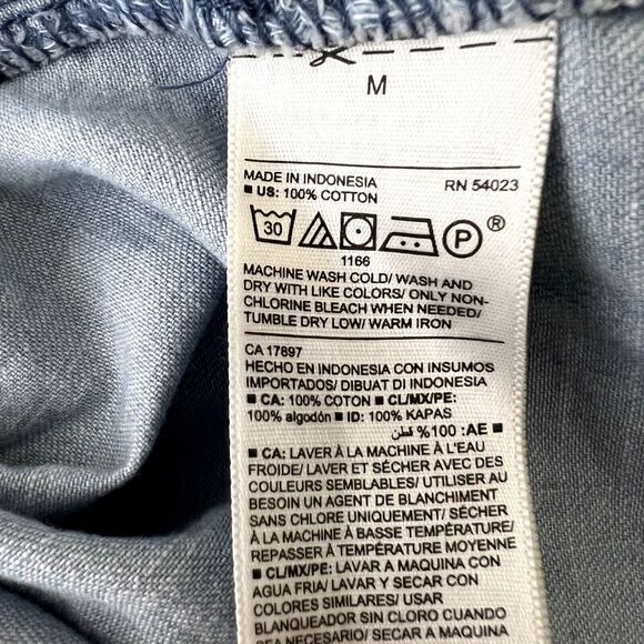 Old Navy Polka Dot Button Down Denim Shirt - Picture 8 of 9